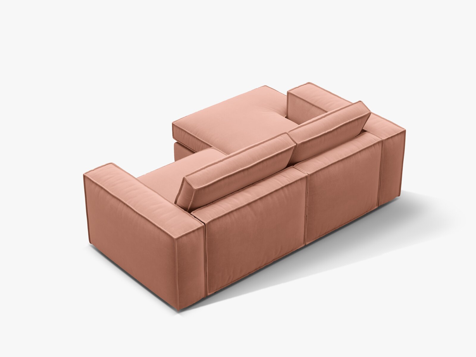 Micadoni modulares Ecksofa Pola 2-Sitzer kleine Version Links Samt Salvador Rosa