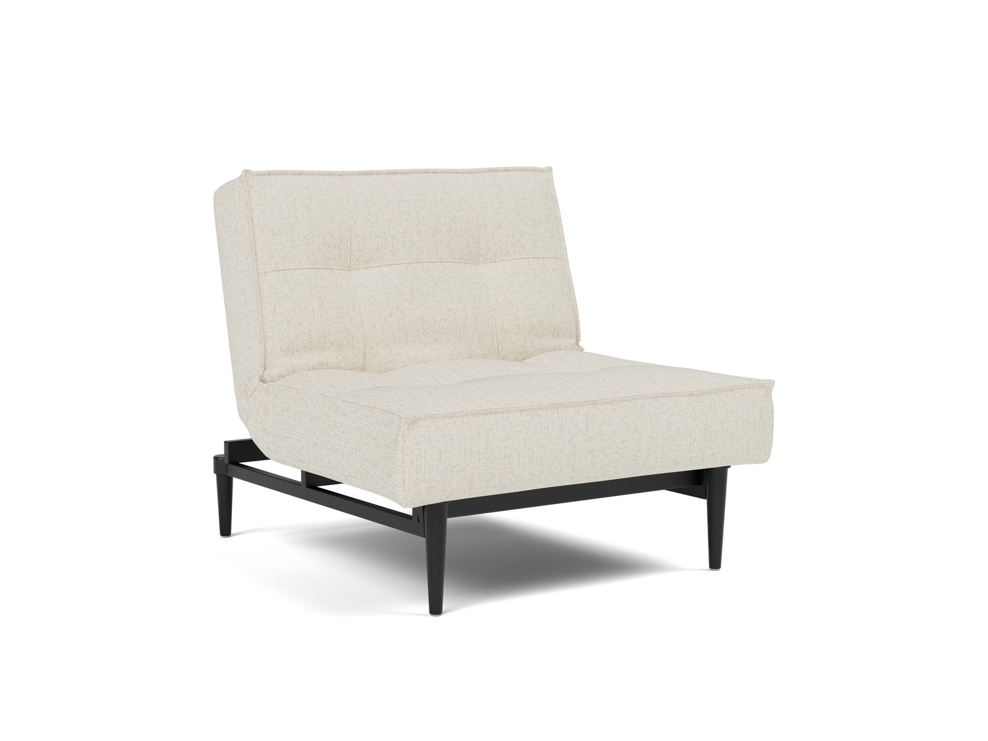 Sessel Splitback Boucle Skandi 531-Off-White Beine Styletto Eiche schwarz