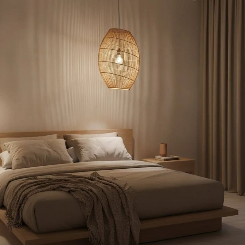 Raw Materials Rattan Pendelleuchte Halo
