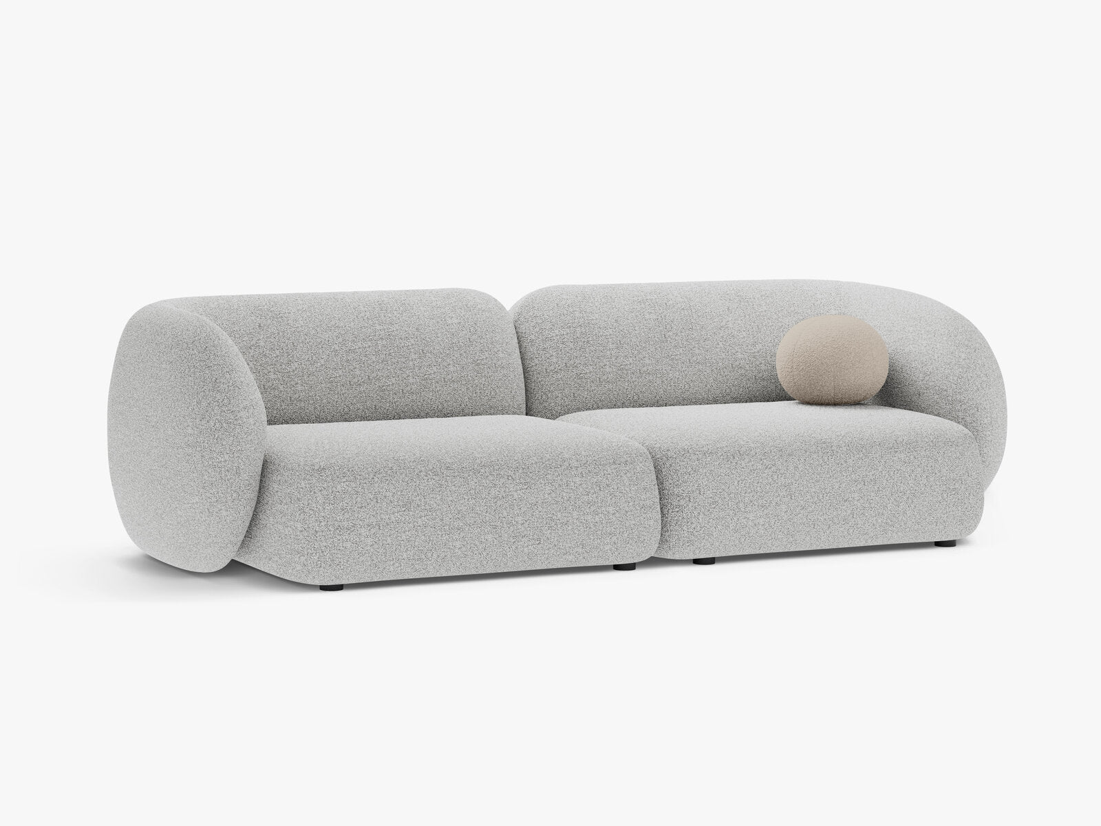 Micadoni Sofa Kate 4-Sitzer Strukturierter Stoff Hellgrau Melange