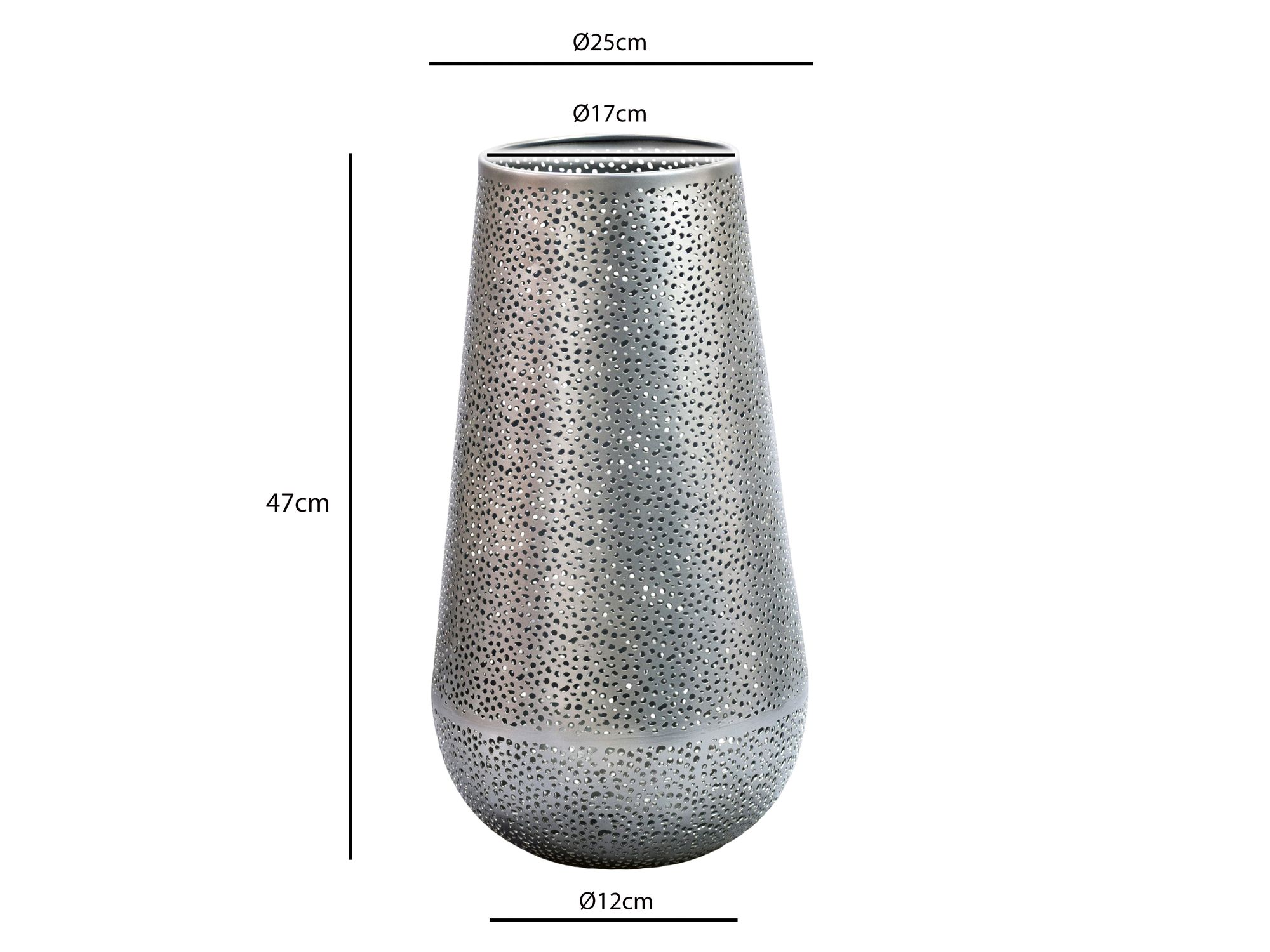 Bodenvase Malvik Metall Silber Ø 25 cm