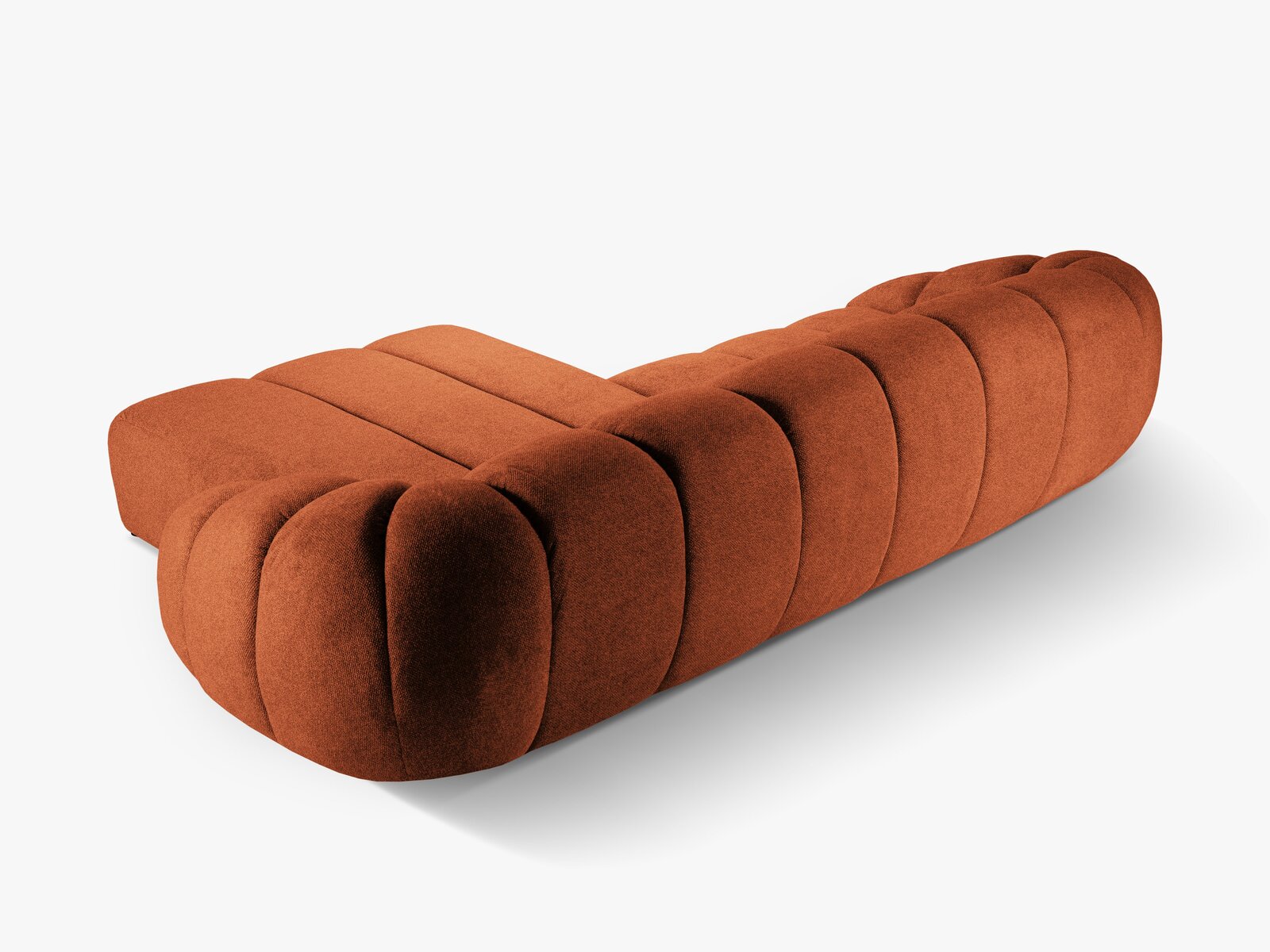 Micadoni Ecksofa Diana 4-Sitzer Rechts Strukturierter Samtstoff Terrakotta