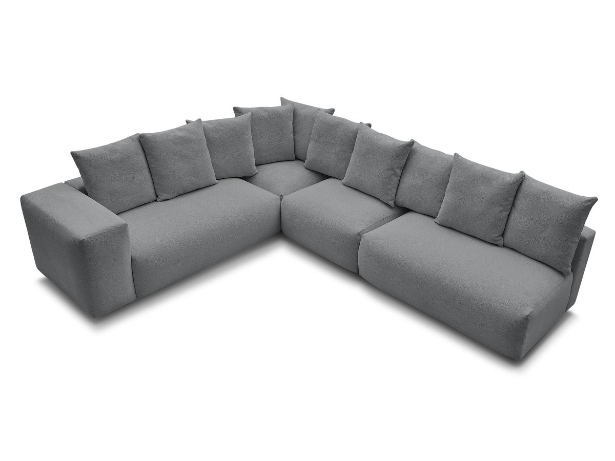 Bobochic Voltaire Ecksofa 322 × 268 cm Melange-Stoff Dunkelgrau Ecke links