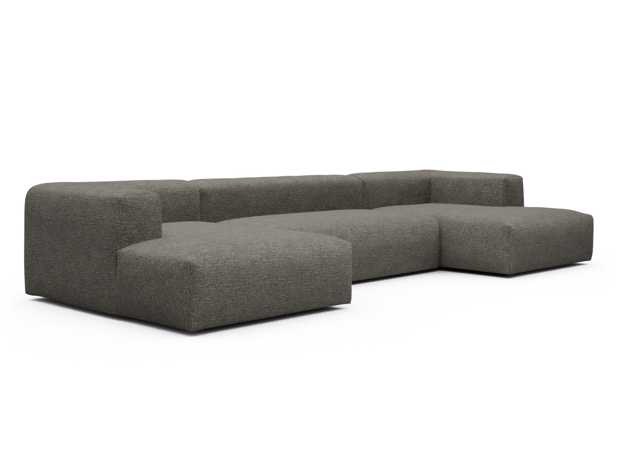 Skandi Home Wohnlandschaft Fred mit 2-Sitzer und Chaiselongue beidseitig Carreno-Sepie-Brown moebelfaktor