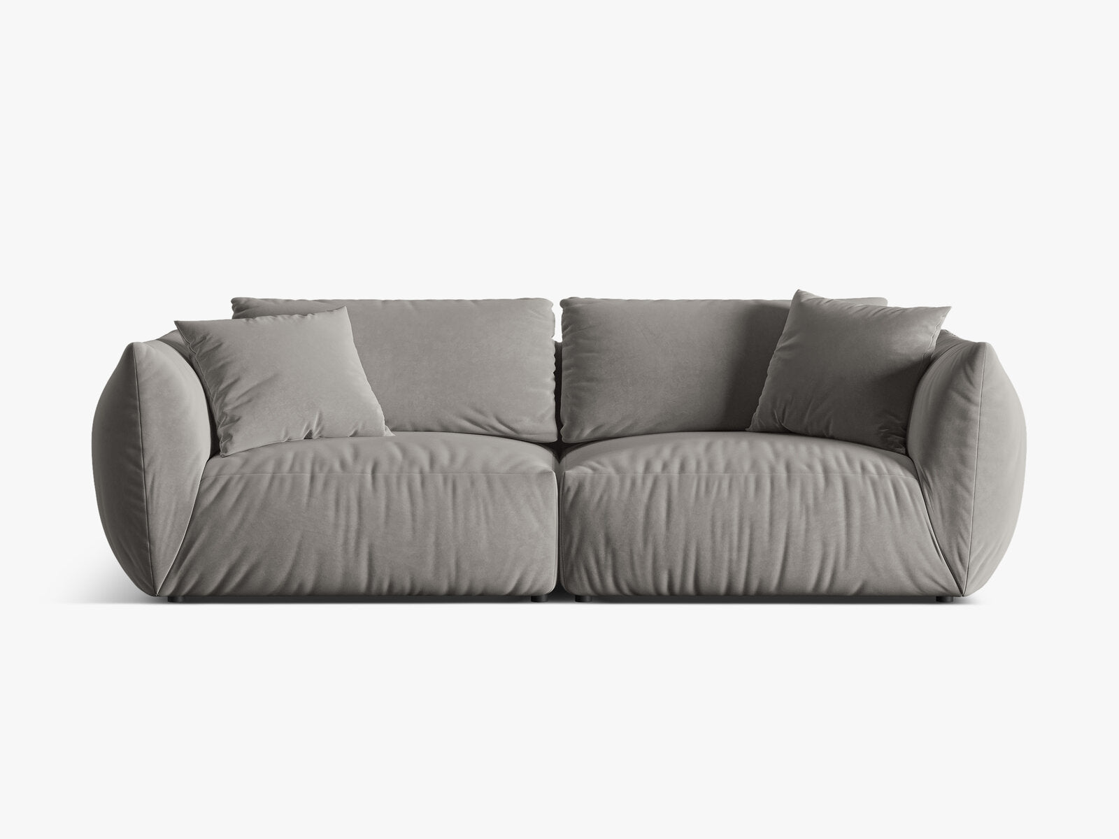 Micadoni Sofa Chris 4-Sitzer Samt Grau