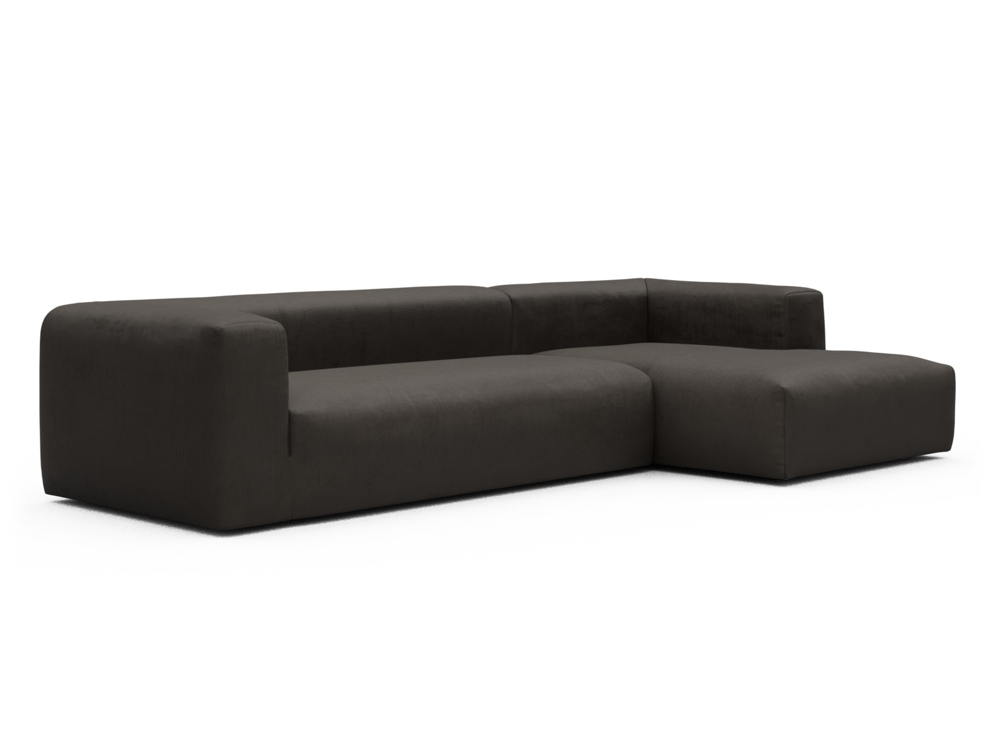 Skandi Home Ecksofa Fred Chaiselongue rechts mit 2,5-Sitzer Cordufine-Taupe moebelfaktor