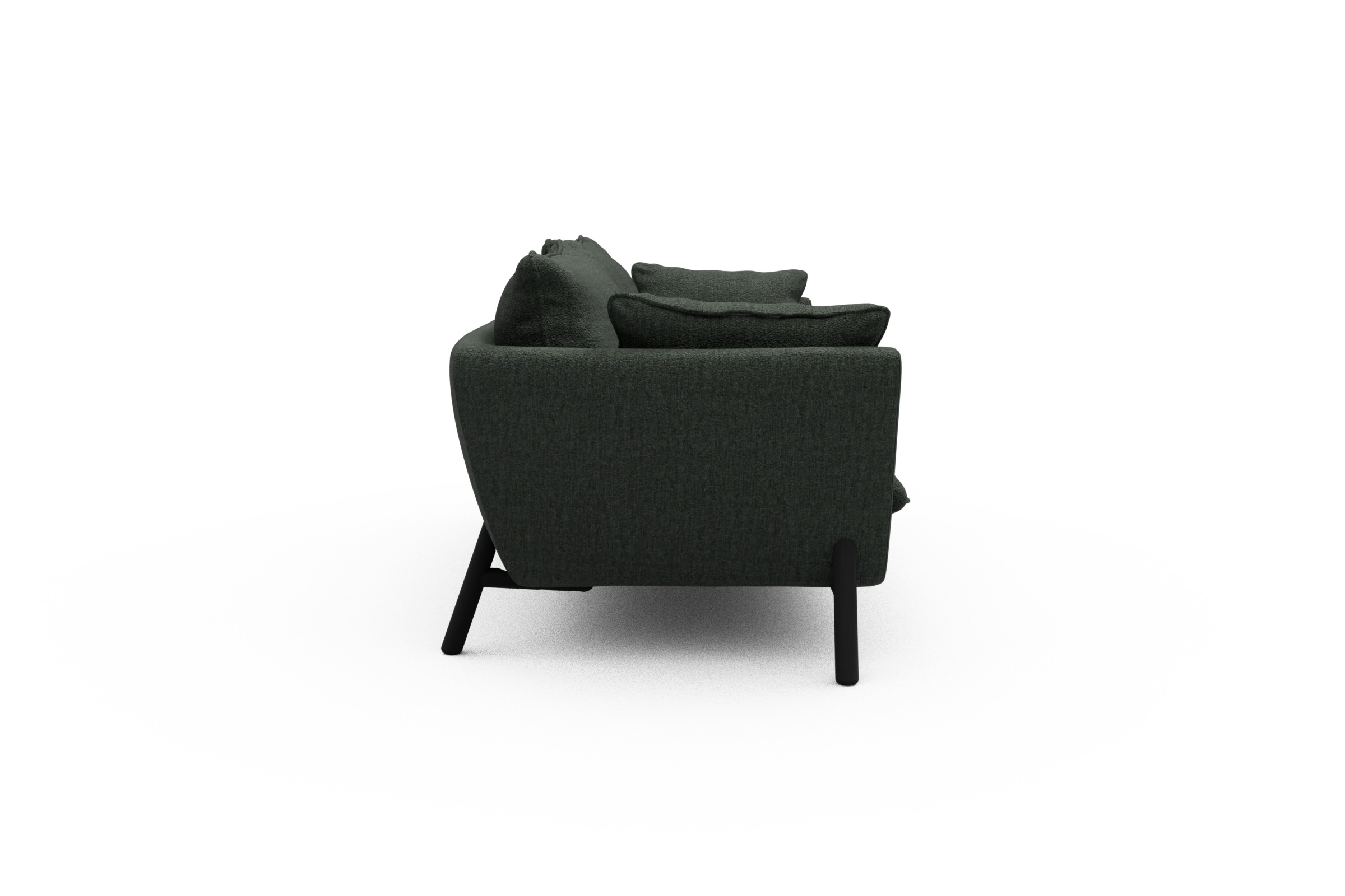 Sofa Emil PREMIUM 3-Sitzer Beinfarbe Eiche Schwarz Aivi-Pine-Green