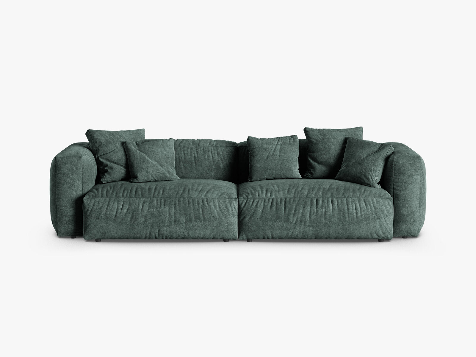 Micadoni Sofa Martina 4-Sitzer 90cm Sitztiefe Samt Vogue Petrol