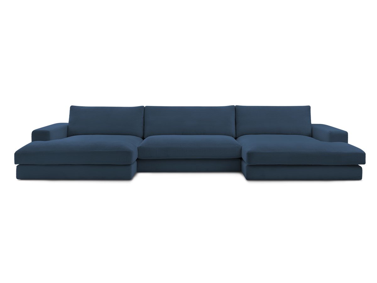 Bobochic Leonard Wohnlandschaft 349 × 159 cm Cordsamt Dunkelblau