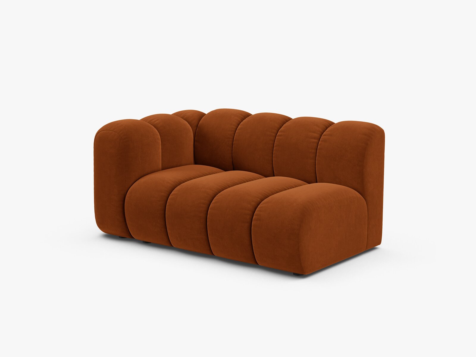 Micadoni Modul Lupine 2-Sitzer Links Samt Salvador Terrakotta