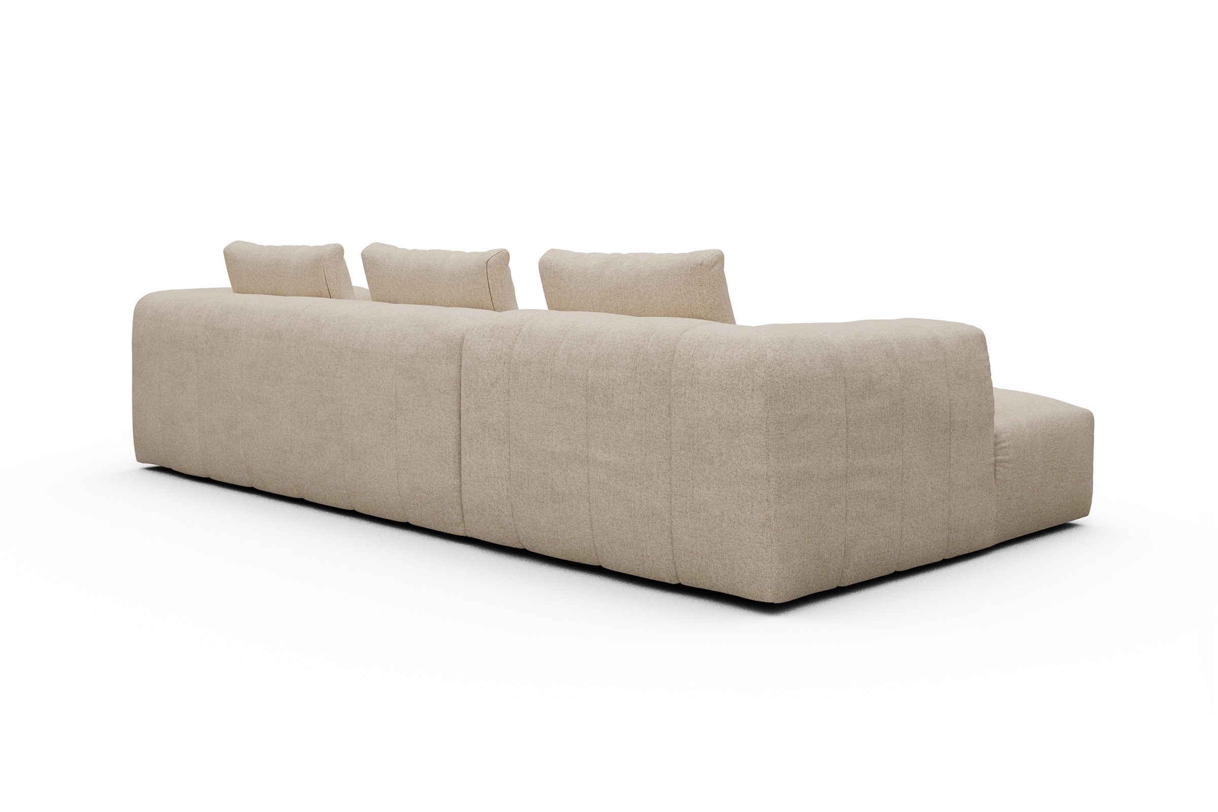 Ecksofa Hugo 2,5-Sitzer Armlehne rechts mit Chaiselongue Casone-Natural-Beige