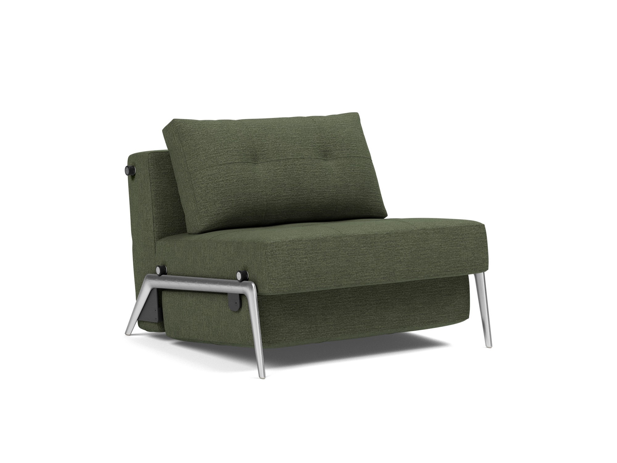 Schlafsessel Cubed 90 Strukturierter Stoff Taura 353-Forest Beine Aluminium