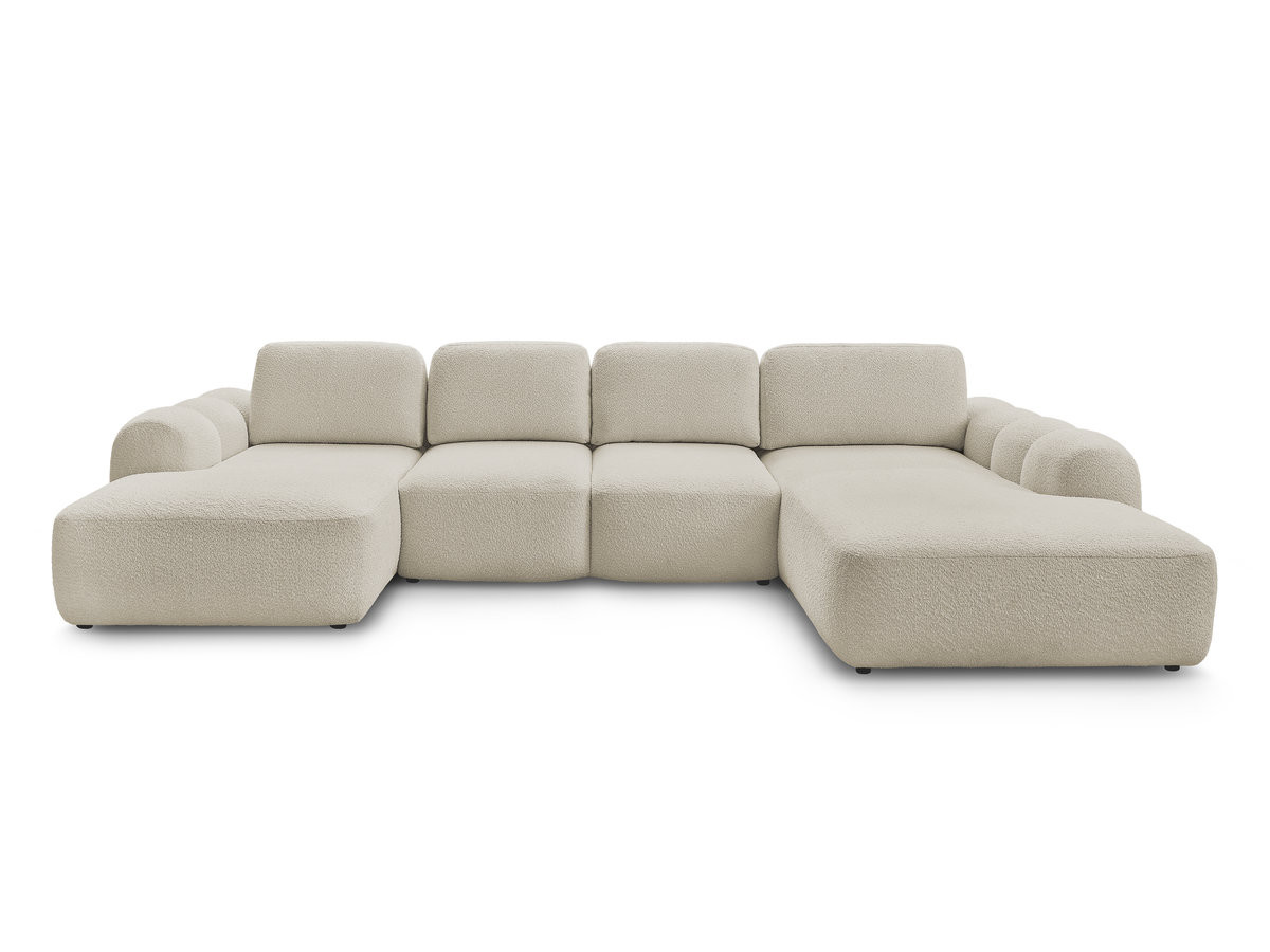 Bobochic Montaigne Wohnlandschaft Bouclé-Stoff Beige Ecke links