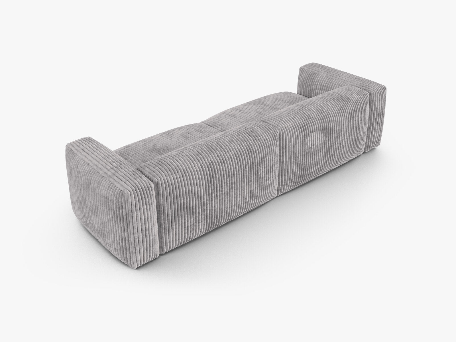 Micadoni Sofa Martina 4-Sitzer 90cm Sitztiefe Kord Tilia Hellgrau