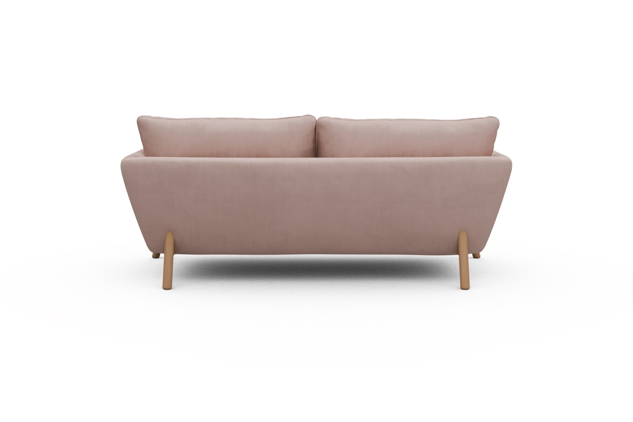 Sofa Emil 2-Sitzer Beinfarbe Eiche Natur Cordufine-Blush