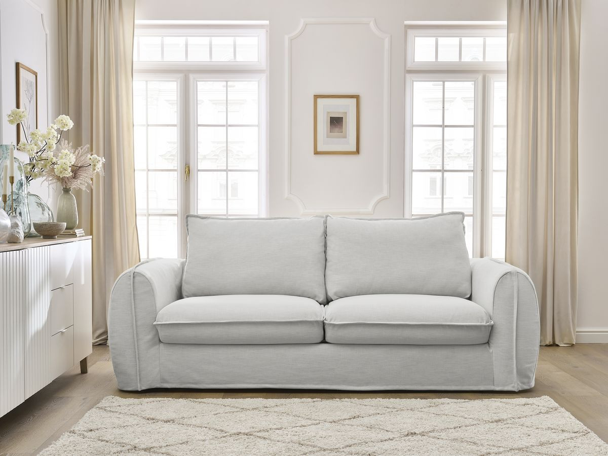 Bobochic Archimede Schlafsofa 3-Sitzer Stoff Hellgrau, Liegefläche 140 × 194 cm