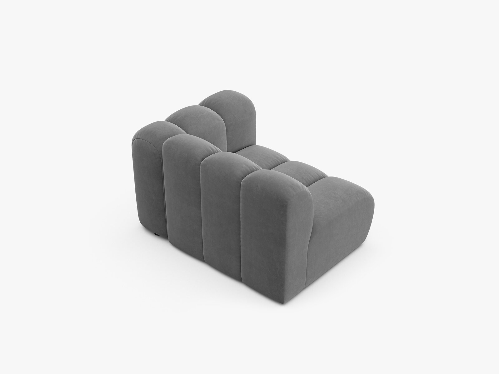 Micadoni Modul Lupine 1-Sitzer Samt Venus Hellgrau Rechts
