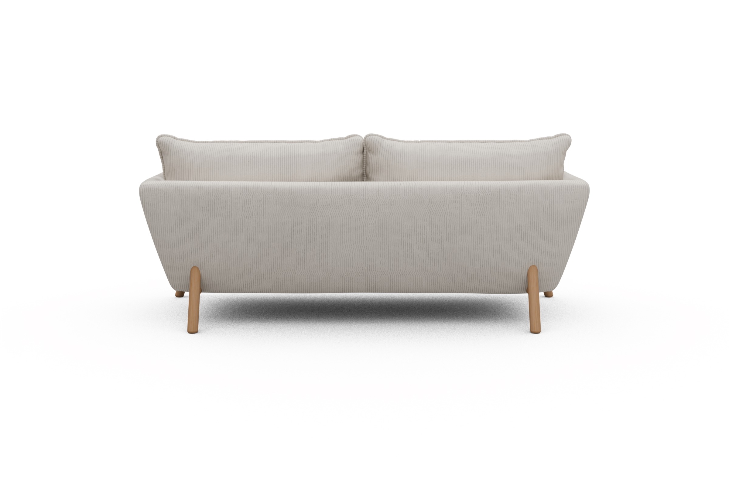Sofa Emil PREMIUM 2-Sitzer Beinfarbe Eiche Natur Corduroy-Ivory