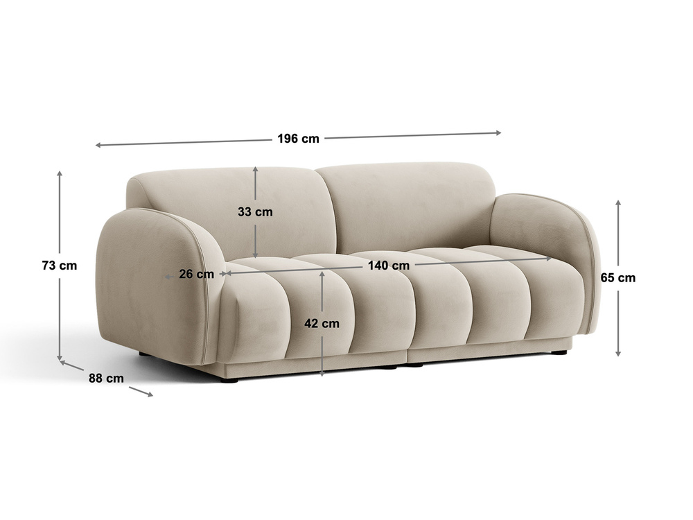 Cosmopolitan Design Sofa Bilbao 3-Sitzer Boucle Miles Terrakotta