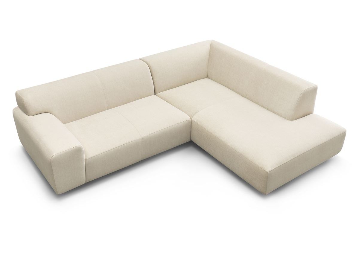 Bobochic Lavena Ecksofa 272 × 220 cm Samt Beige Ecke rechts
