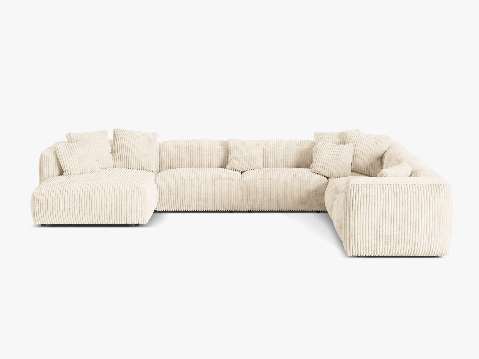 Micadoni modulares Ecksofa XL Martina 6-Sitzer Rechts Kord Tilia Helles Beige