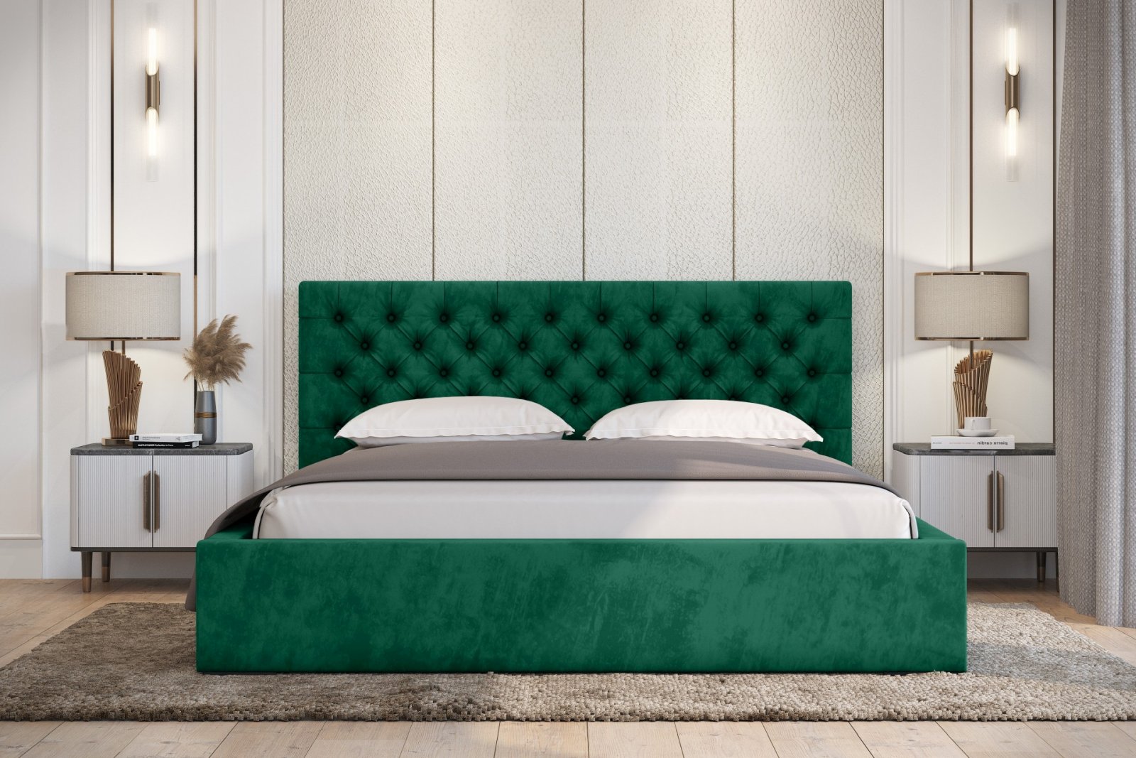 Polsterbett Sento-I Samtstoff 180x200 mit Holzrahmen Magic Velvet 2225