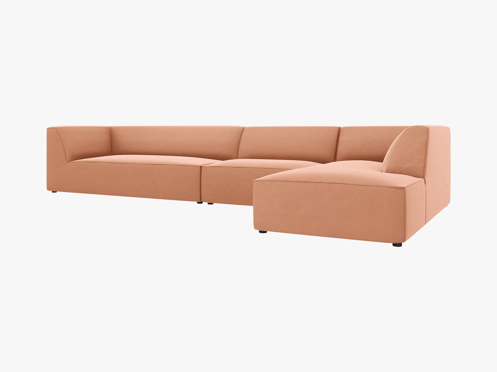 Micadoni Ecksofa Ruby 5-Sitzer Rechts Samt Salvador Rosa