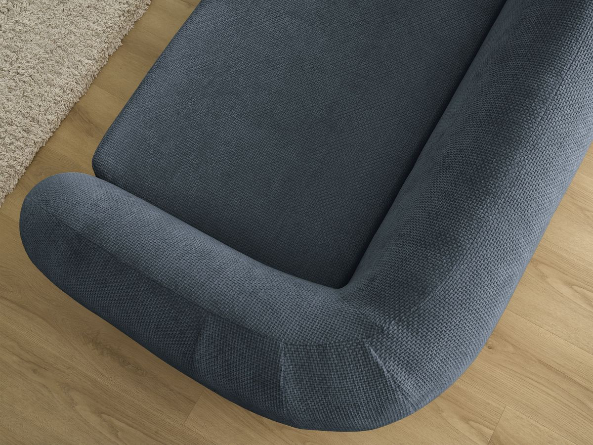 Bobochic Neyo Schlafsofa 3-Sitzer Stoff Dunkelblau