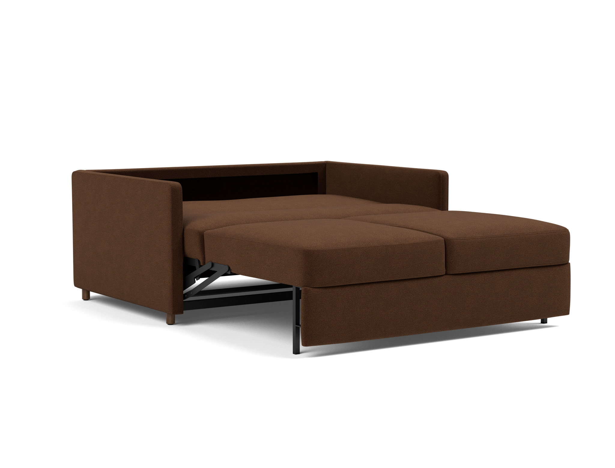 Schlafsofa Neah mit Slim-Armlehnen 140 Strukturierter Stoff Taura 359-Cappuccino