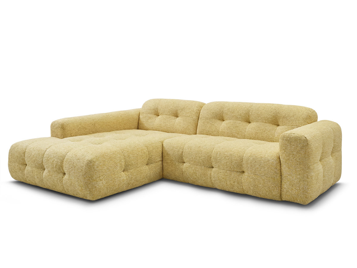 Bobochic Laura Ecksofa Melange-Stoff Gelb Ecke links