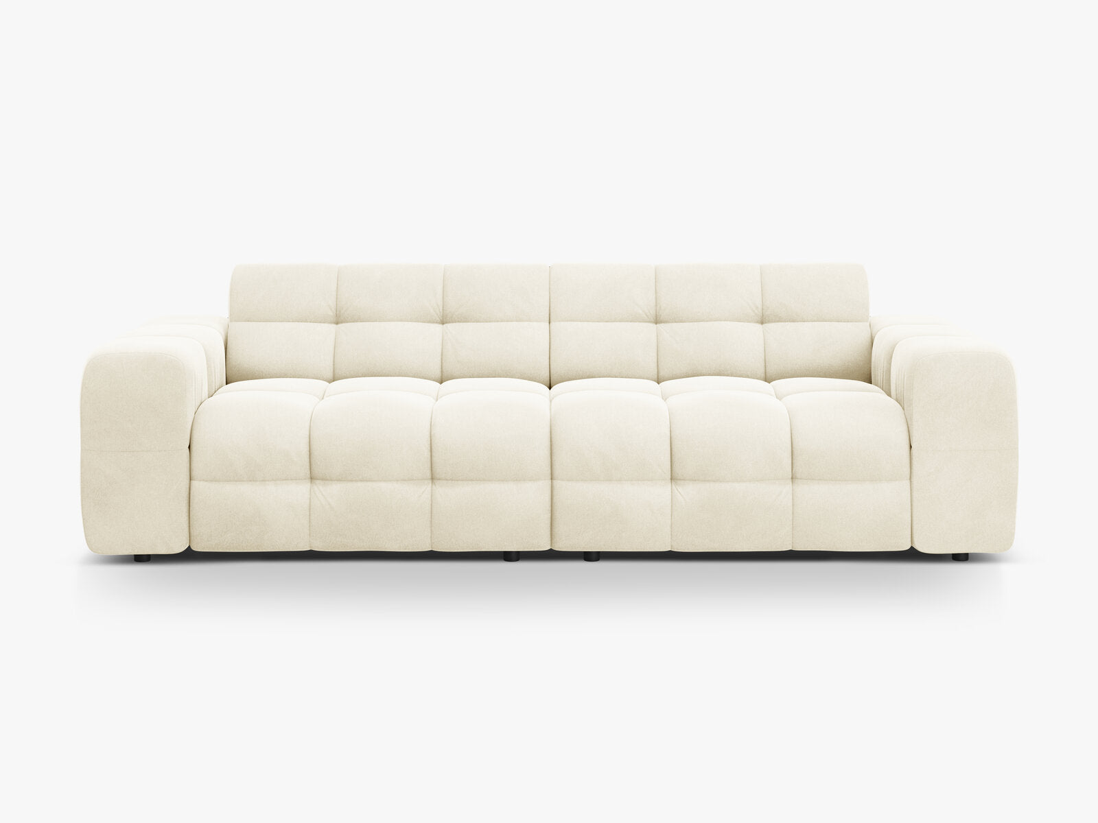 Micadoni Sofa Kendal 4-Sitzer Samt Elfenbein