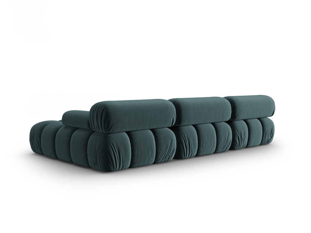 Cosmopolitan Design Modulares Ecksofa Cortina 4-Sitzer Samt Bluvel Türkis Rechts