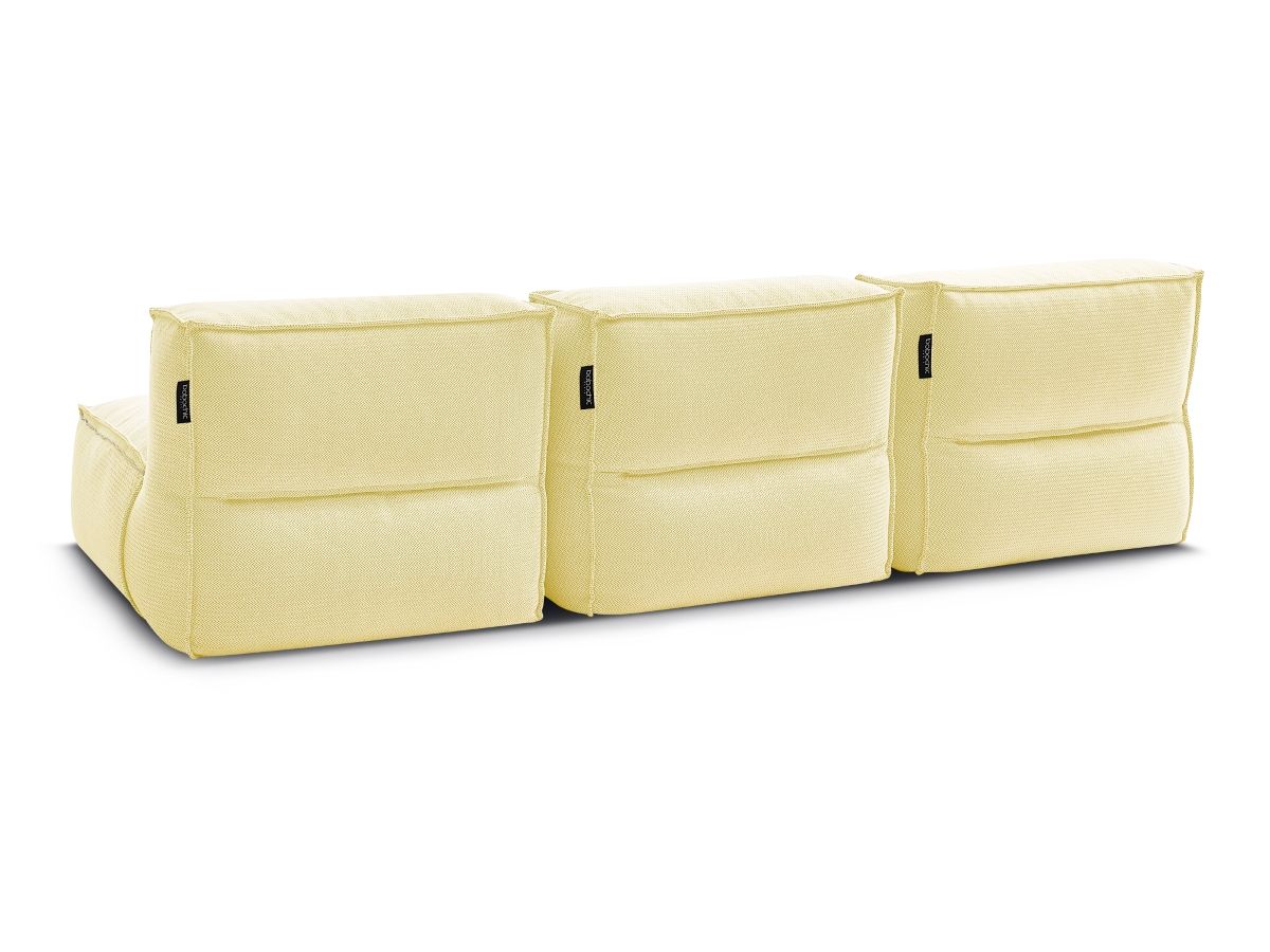 Bobochic Biarritz Gartensofa 3-Sitzer Melange-Stoff Gelb