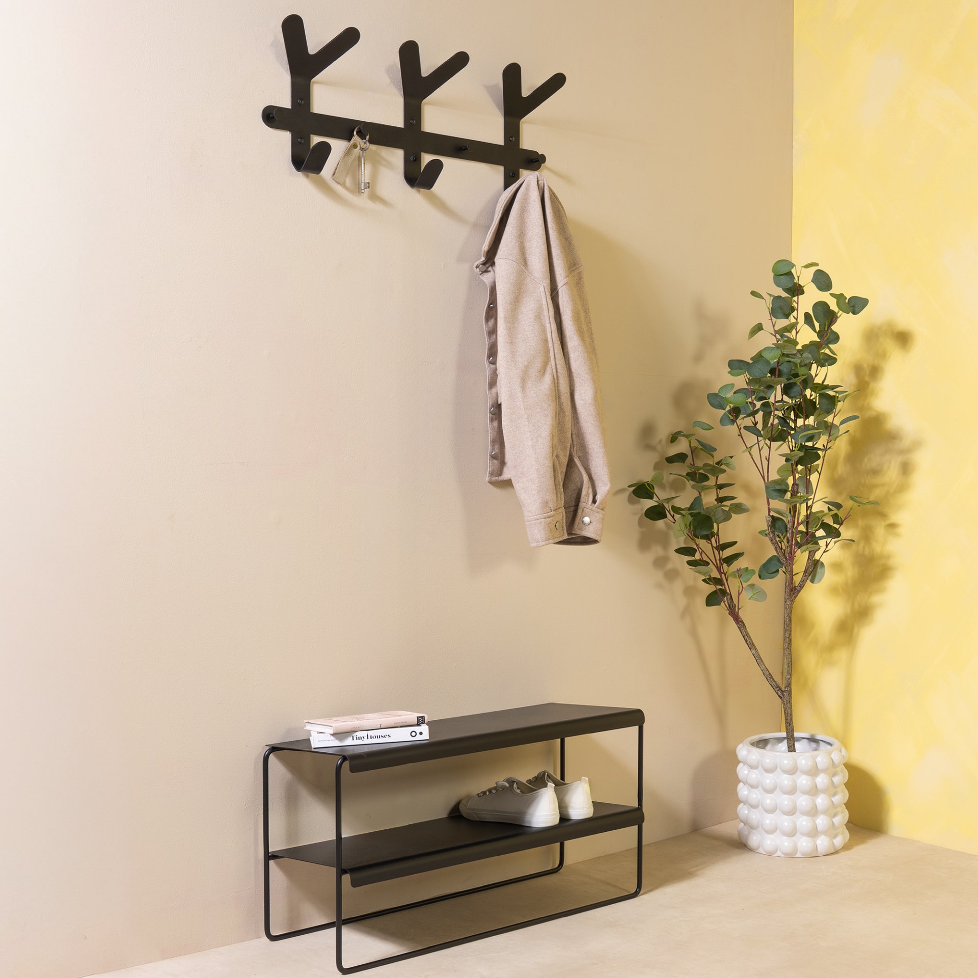 Spinder Design Drei Wandhaken Frondo Schwarz
