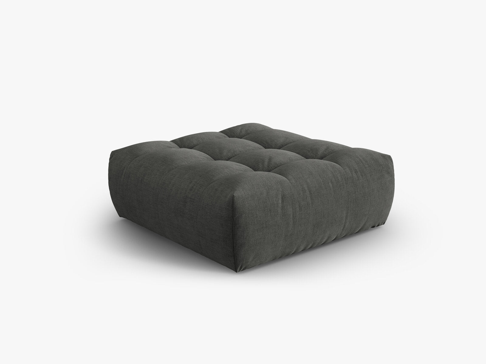 Micadoni Hocker Bloom 1-Sitzer Strukturierter Stoff Wind Dunkelgrau