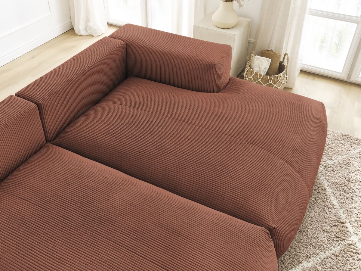 Bobochic Voltaire Sofa 4-Sitzer 248 × 170 cm Cordsamt Orange