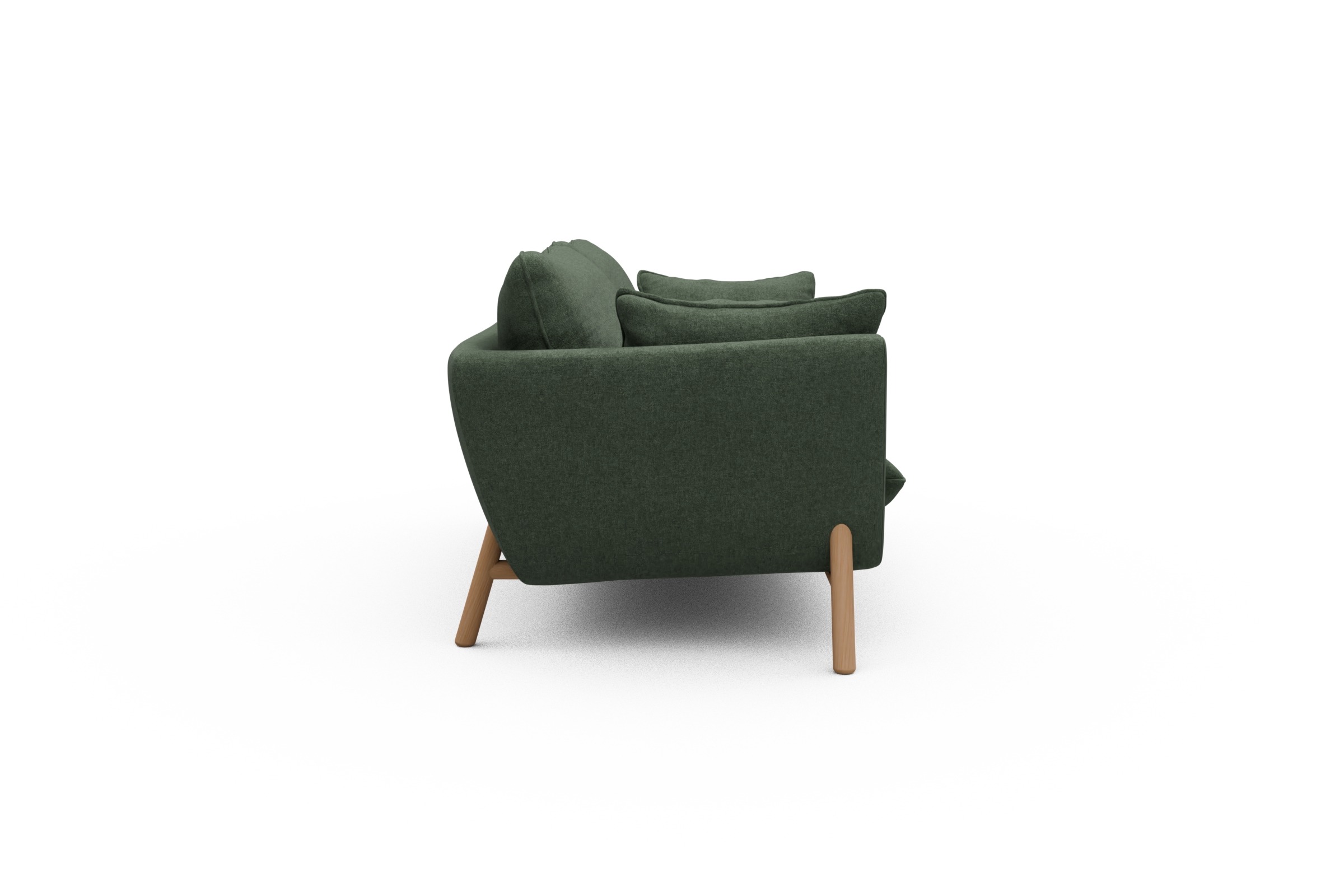 Sofa Emil 2-Sitzer Beinfarbe Eiche Natur Casone-Forest-Green