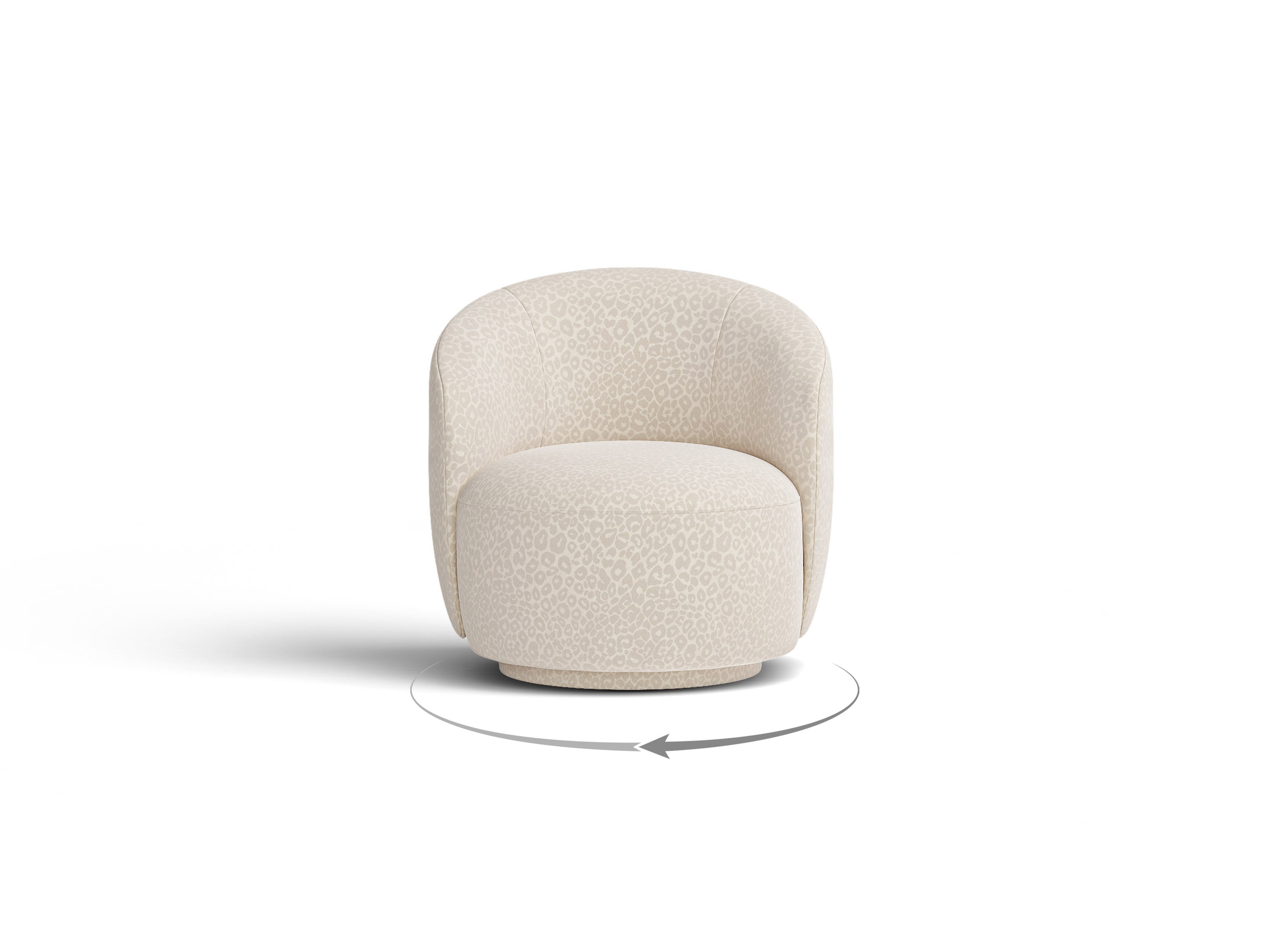 Micadoni drehbarer Sessel Letizia kleine Version Chenille Wild Beige