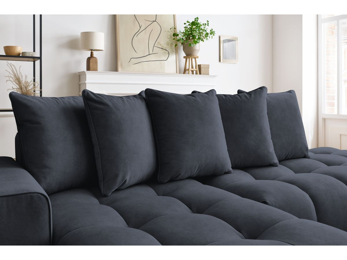Bobochic Mont-blanc Ecksofa Samt Dunkelblau Ecke links