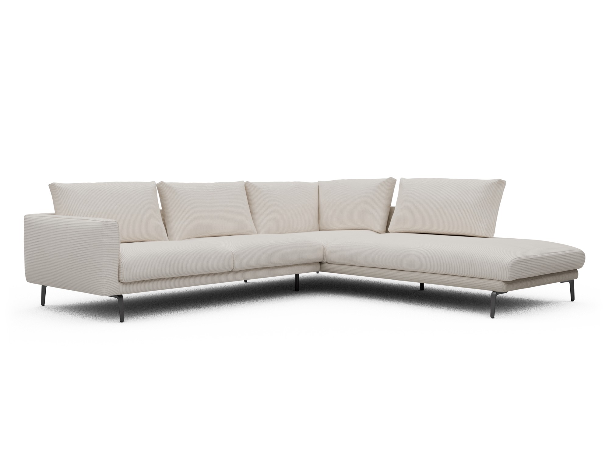 Skandi Home Ecksofa Karl Relax-Ecke rechts mit 2,5-Sitzer Corduroy-Ivory moebelfaktor