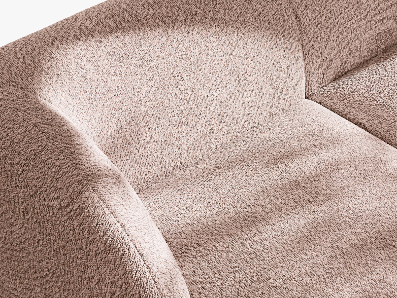 Micadoni Ecksofa Miley 6-Sitzer Links Boucle Baloo Puderrosa