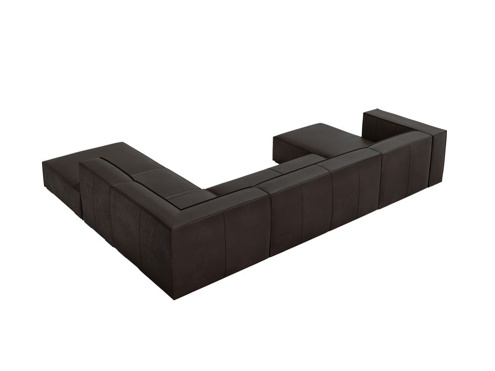 Cosmopolitan Design Panoramasofa Turin 6-Sitzer 365 cm Leder Granada Graphit Rechts