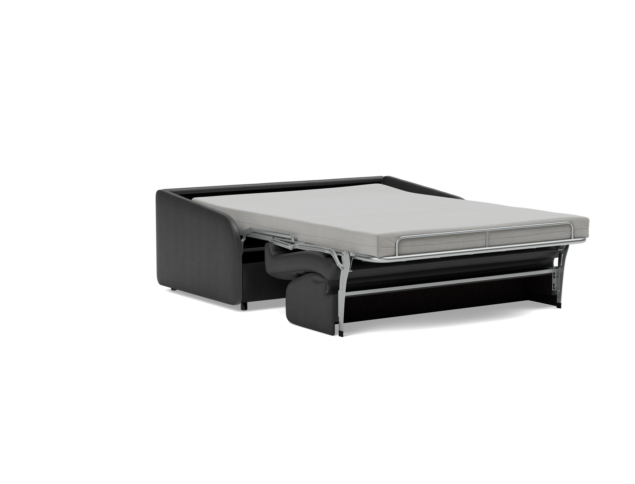 Schlafsofa Eivor mit Taschenfederkernmatratze 140 Lederoptik Faunal 550-Black