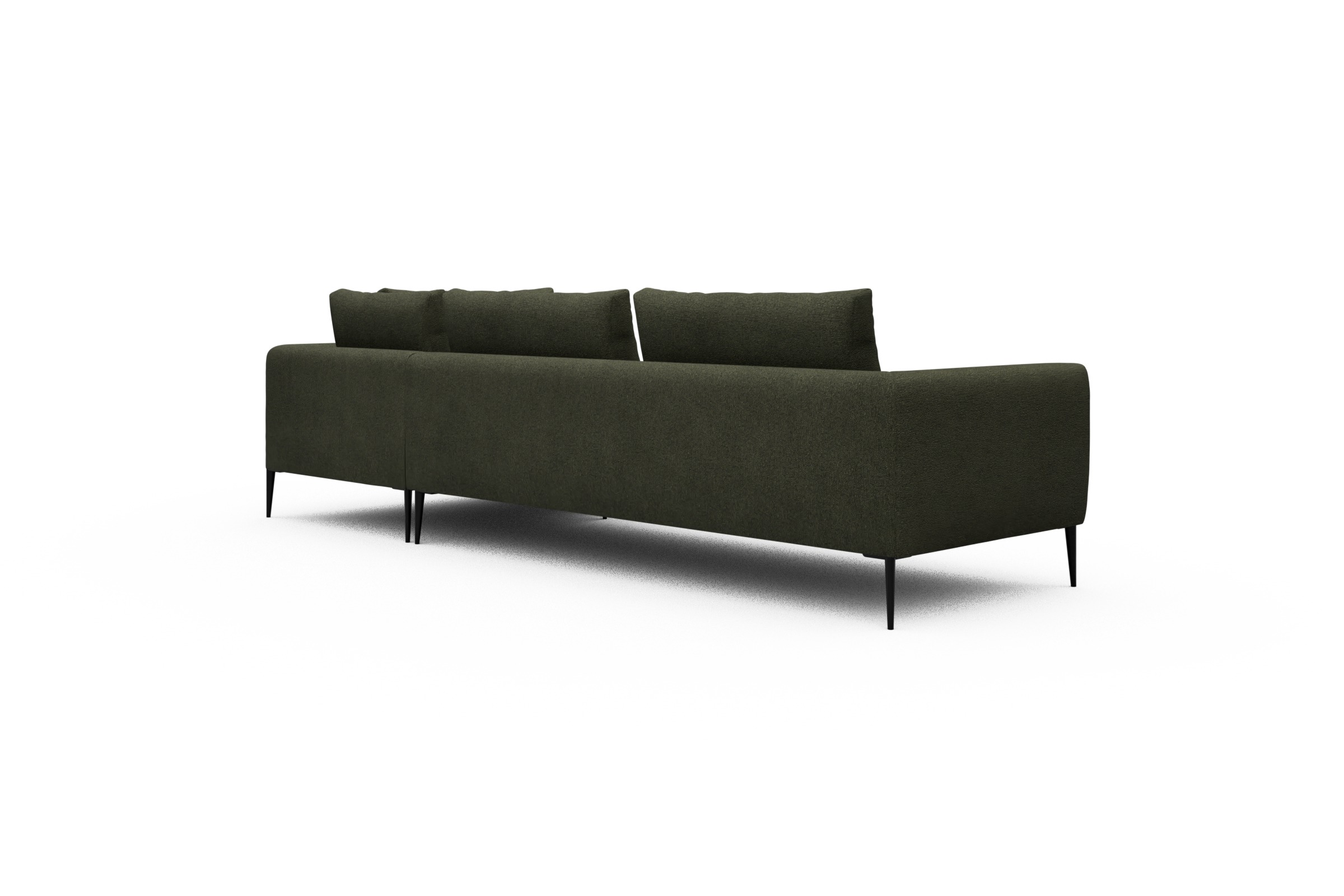 Ecksofa Paul Relax-Ecke links mit 3-Sitzer Boucle-Forest-Green