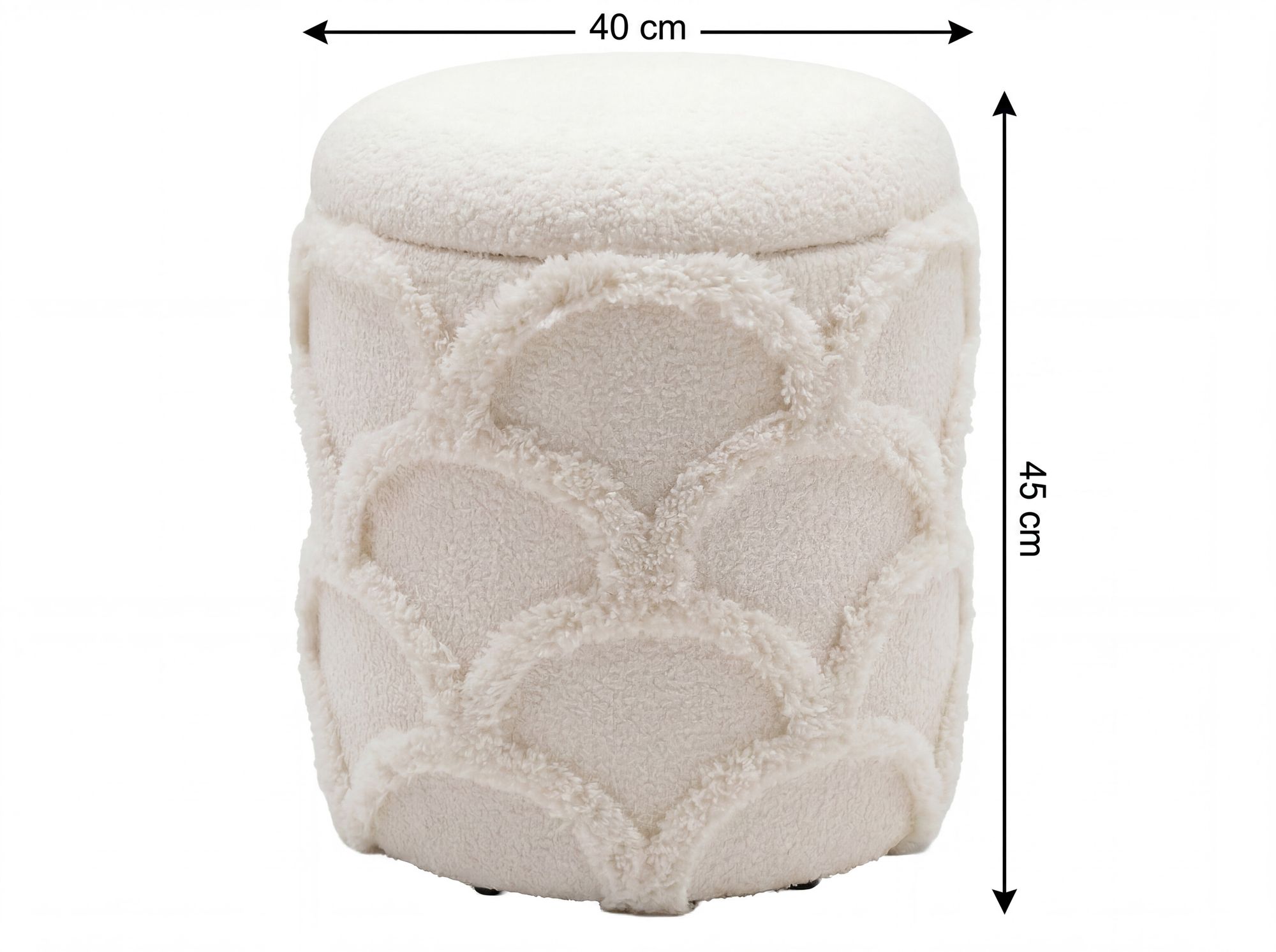 Sitzhocker Vanvikan Stoff Creme Ø 40 cm