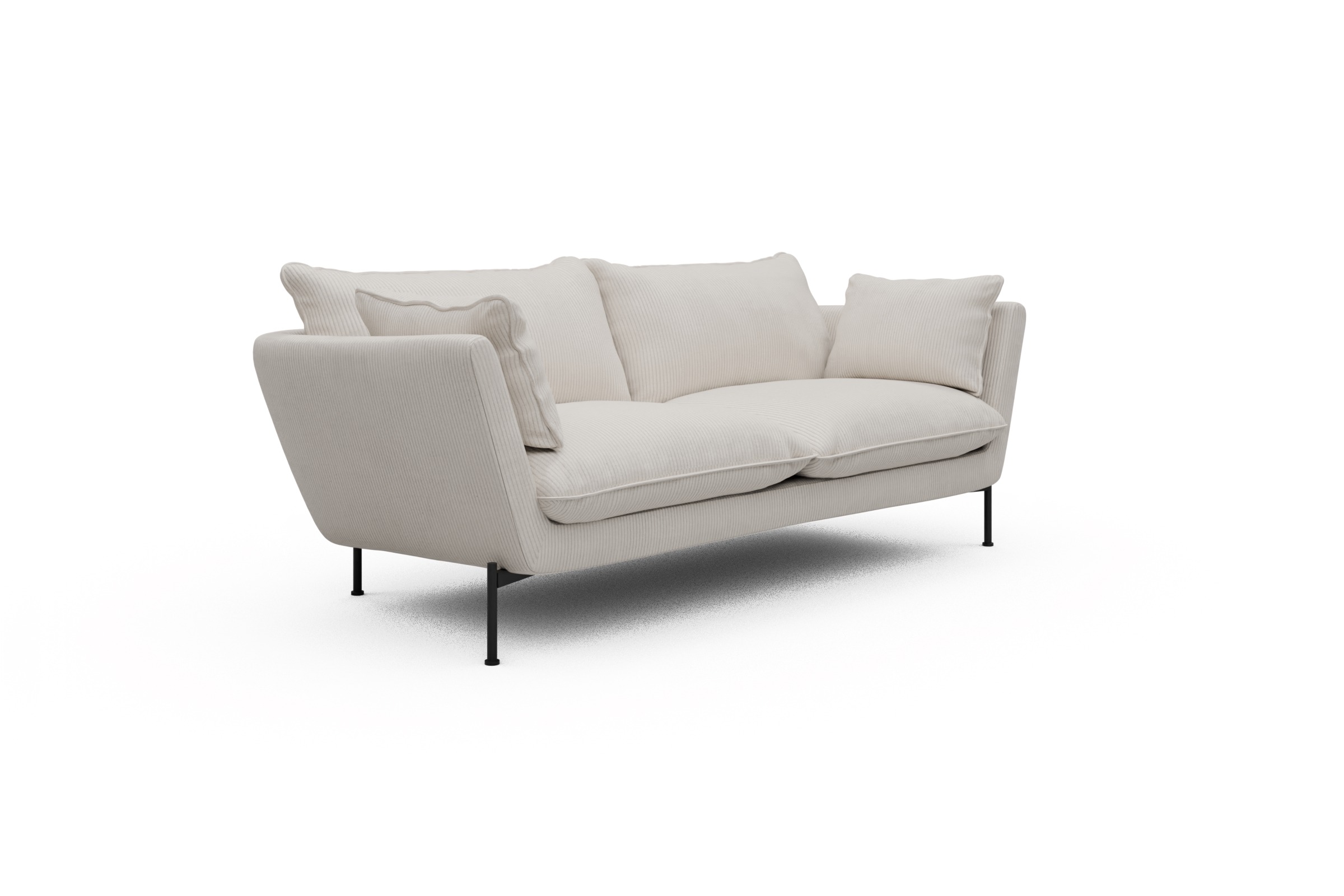 Sofa Anton PREMIUM 2-Sitzer Corduroy Ivory Skandi Home moebelfaktor