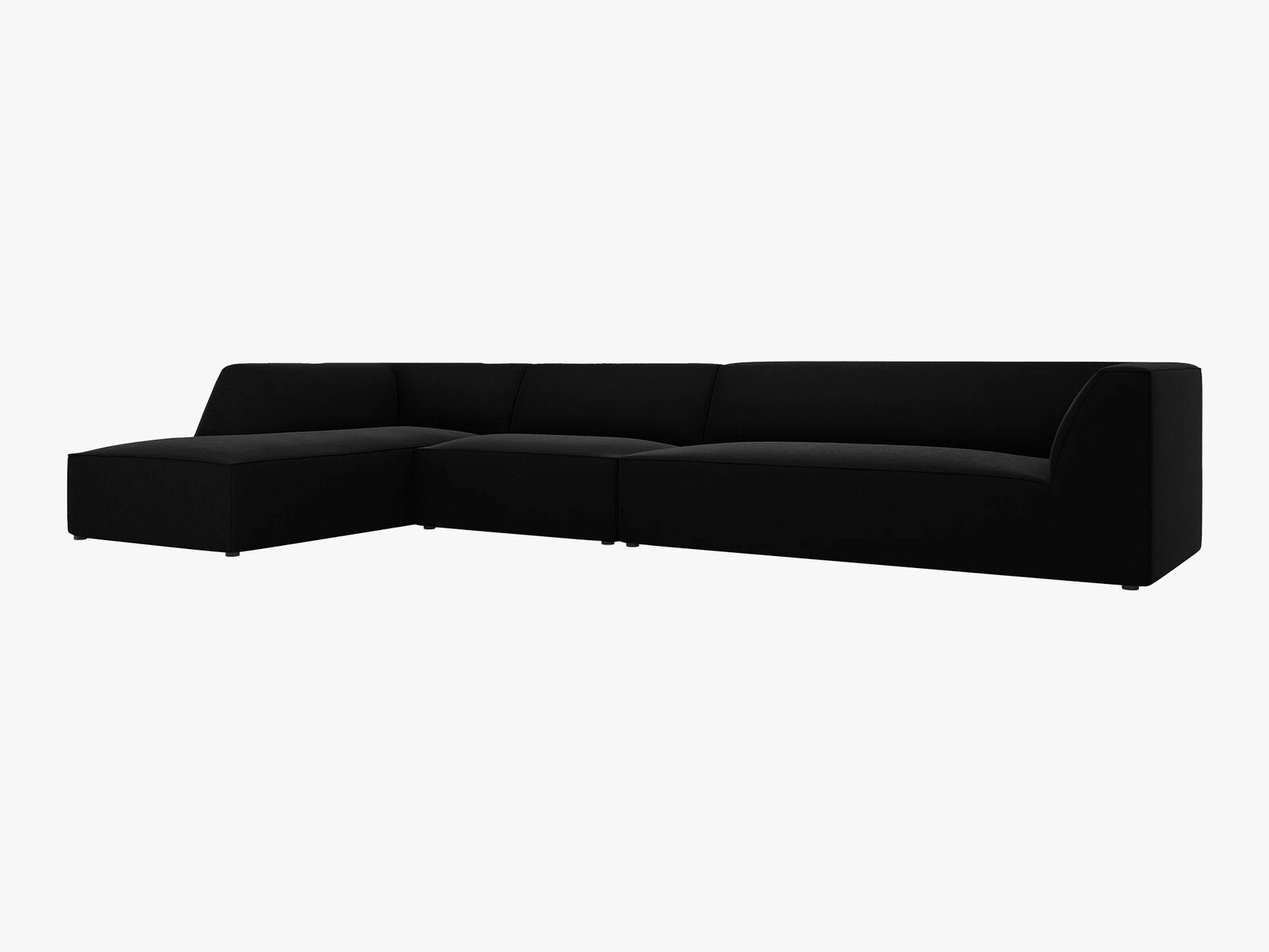 Micadoni Ecksofa Ruby 5-Sitzer Links Samt Salvador Schwarz