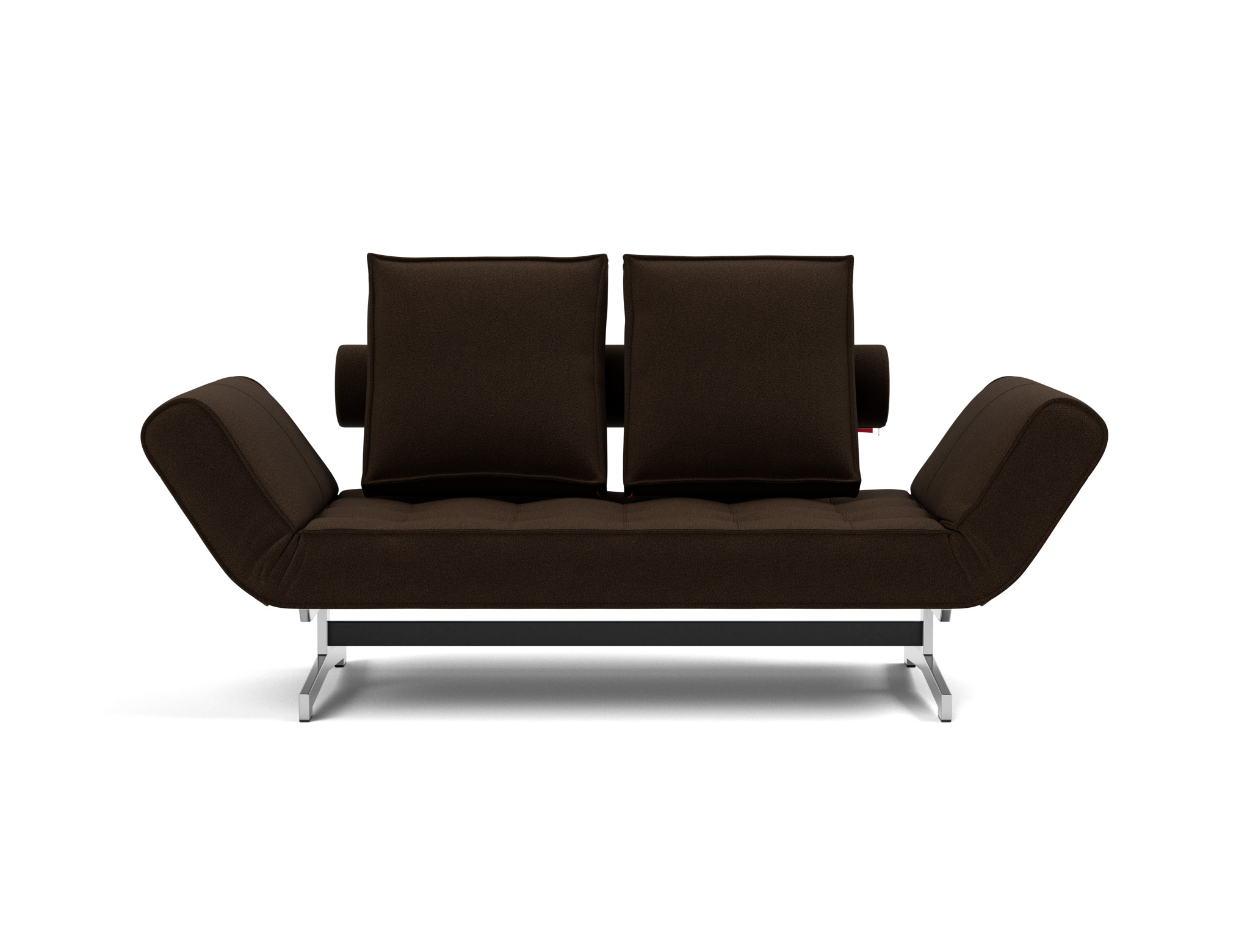 Tagesbett Ghia Strukturierter Stoff Taura 358-Chocco Beine Chrom
