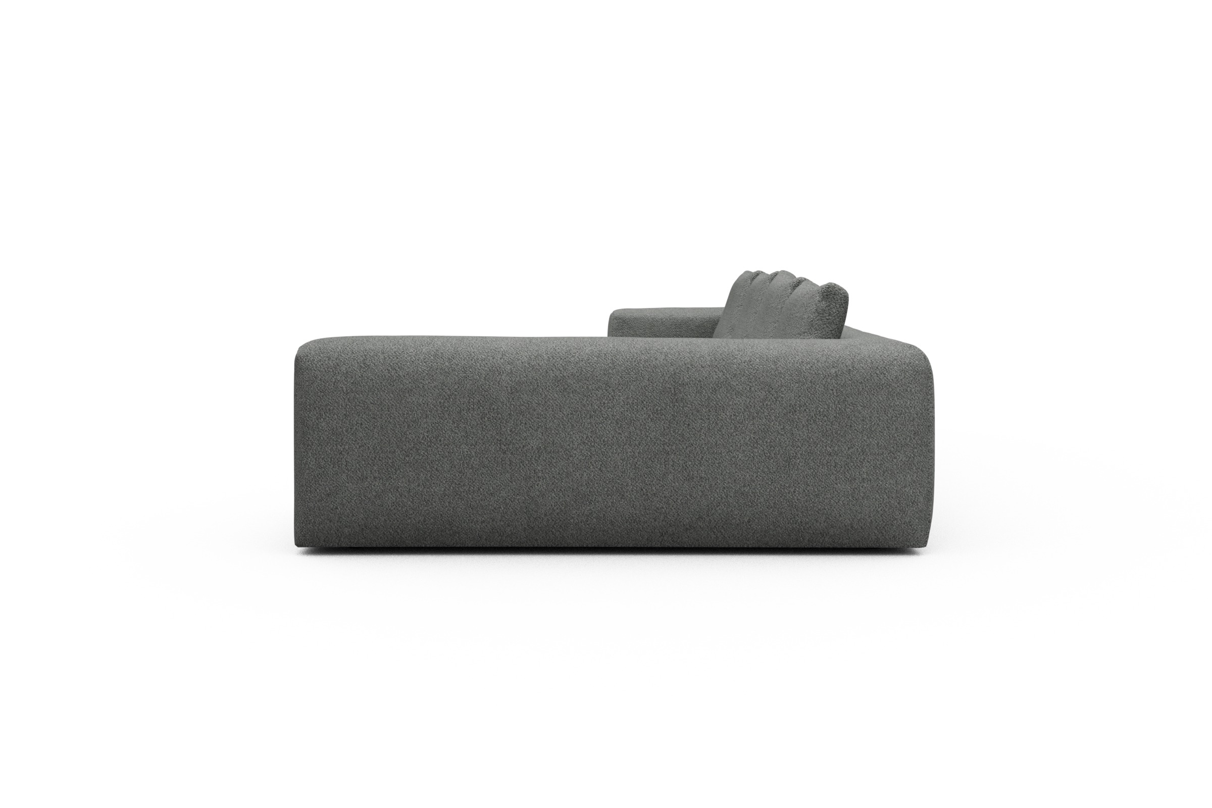 Wohnlandschaft Fred Chaiselongue links mit 2-Sitzer und lange Armlehne rechts Vanora-Warm-Grey