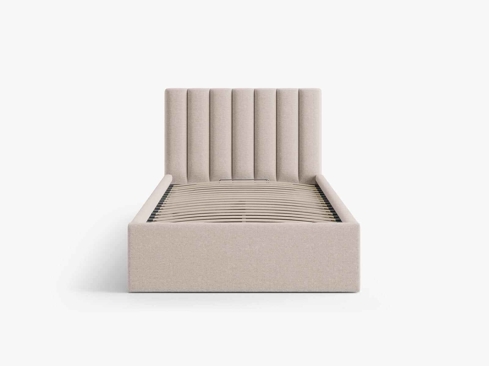 Micadoni Polsterbett Allison Strukturierter Stoff Moly Cappuccino 90x200